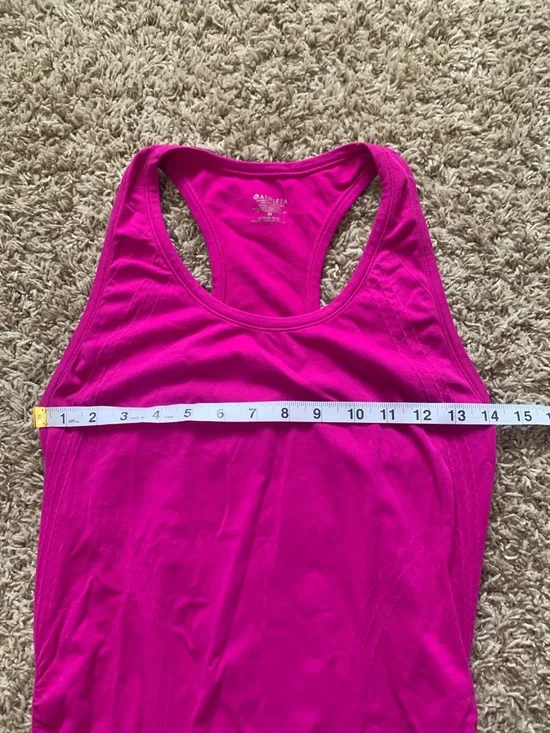 Athleta Women’s Fuchsia Racerback Fitted Ruched Performance Workout Tank Top - Picture 6 of 8